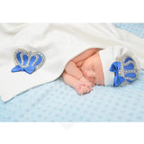Soft Cotton Swaddle Receiving Blanket for Newborn Baby Boy's Crown Jewels 34 X 30