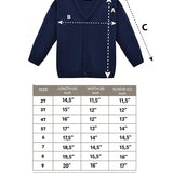 V-Neck Cardigan Sweater for Boys - Featuring Button Closure, Toddler to Youth