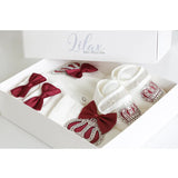 Newborn Baby 4-Piece Cotton Jeweled Layette Set