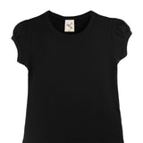 Girls' Basic Cotton T-Shirt  Short Puff Sleeve Crewneck / 8 to 10