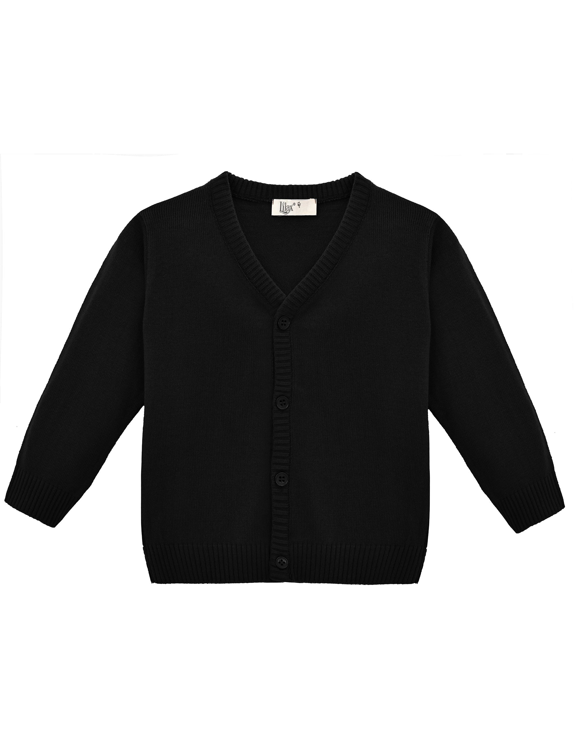 V-Neck Cardigan Sweater for Boys - Featuring Button Closure, Toddler to Youth
