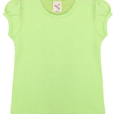 Girls' Basic Cotton T-Shirt  Short Puff Sleeve Crewneck / 8 to 10