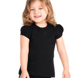 Girls' Basic Cotton T-Shirt  Short Puff Sleeve Crewneck / 8 to 10