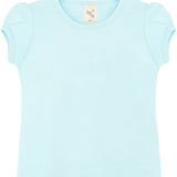 Girls' Basic Cotton T-Shirt  Short Puff Sleeve Crewneck / 8 to 10