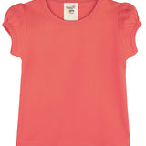 Girls' Basic Cotton T-Shirt  Short Puff Sleeve Crewneck / 8 to 10