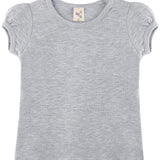 Girls' Basic Cotton T-Shirt  Short Puff Sleeve Crewneck / 8 to 10