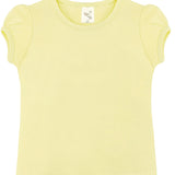 Girls' Basic Cotton T-Shirt  Short Puff Sleeve Crewneck / 8 to 10