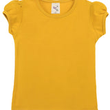 Girls' Basic Cotton T-Shirt  Short Puff Sleeve Crewneck / 8 to 10