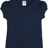 Girls' Basic Cotton T-Shirt  Short Puff Sleeve Crewneck / 8 to 10