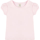 Girls' Basic Cotton T-Shirt  Short Puff Sleeve Crewneck / 8 to 10