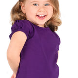 Girls' Basic Cotton T-Shirt  Short Puff Sleeve Crewneck / 8 to 10