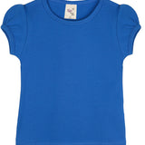 Girls' Basic Cotton T-Shirt  Short Puff Sleeve Crewneck / 8 to 10