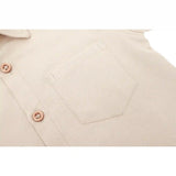 Boys' Button Down Shirt Solid Short Sleeve Classic Solid Oxford Dress Shirt