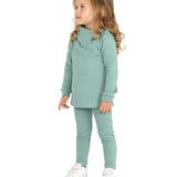 Toddler Cotton Basic Turtleneck Shirt & Leggings Set