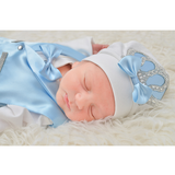 Newborn Baby Cotton 5-Piece Satin Detailed Take Me Home Set
