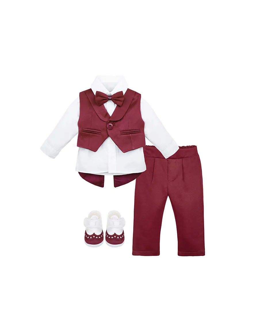 Newborn 4-Piece Tuxedo Suit Set