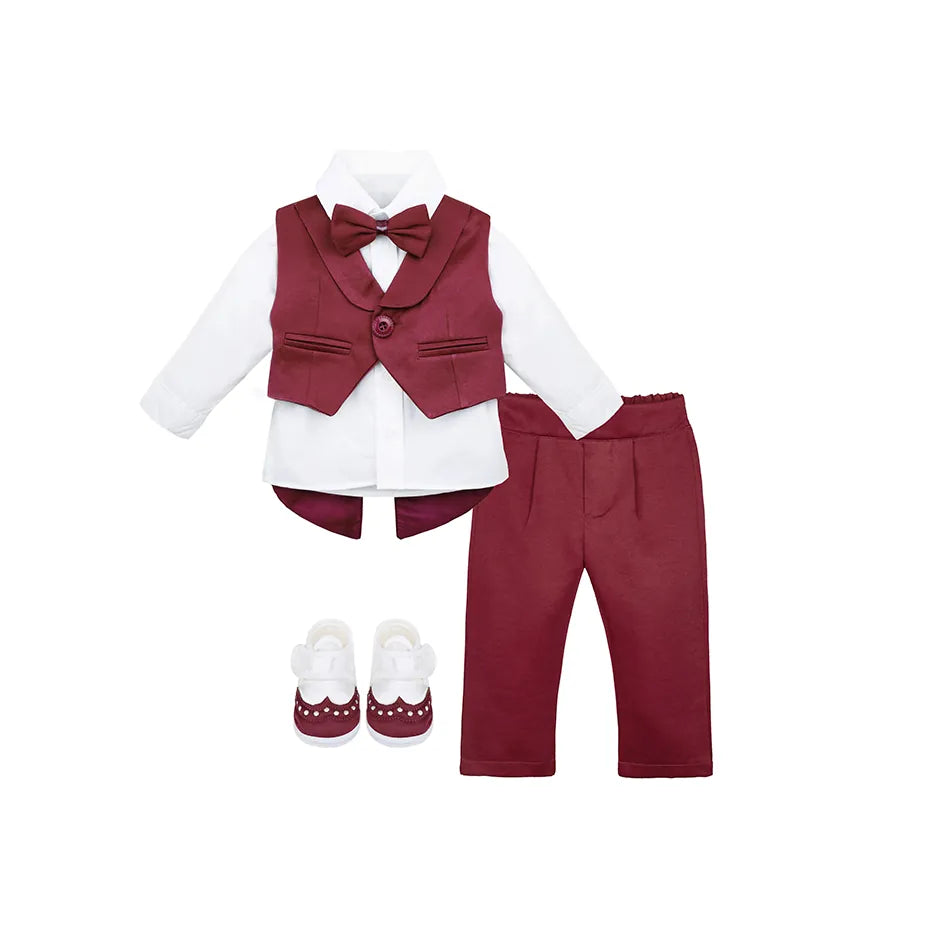 Newborn 4-Piece Tuxedo Suit Set