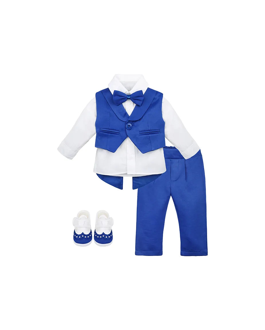 Newborn 4-Piece Tuxedo Suit Set