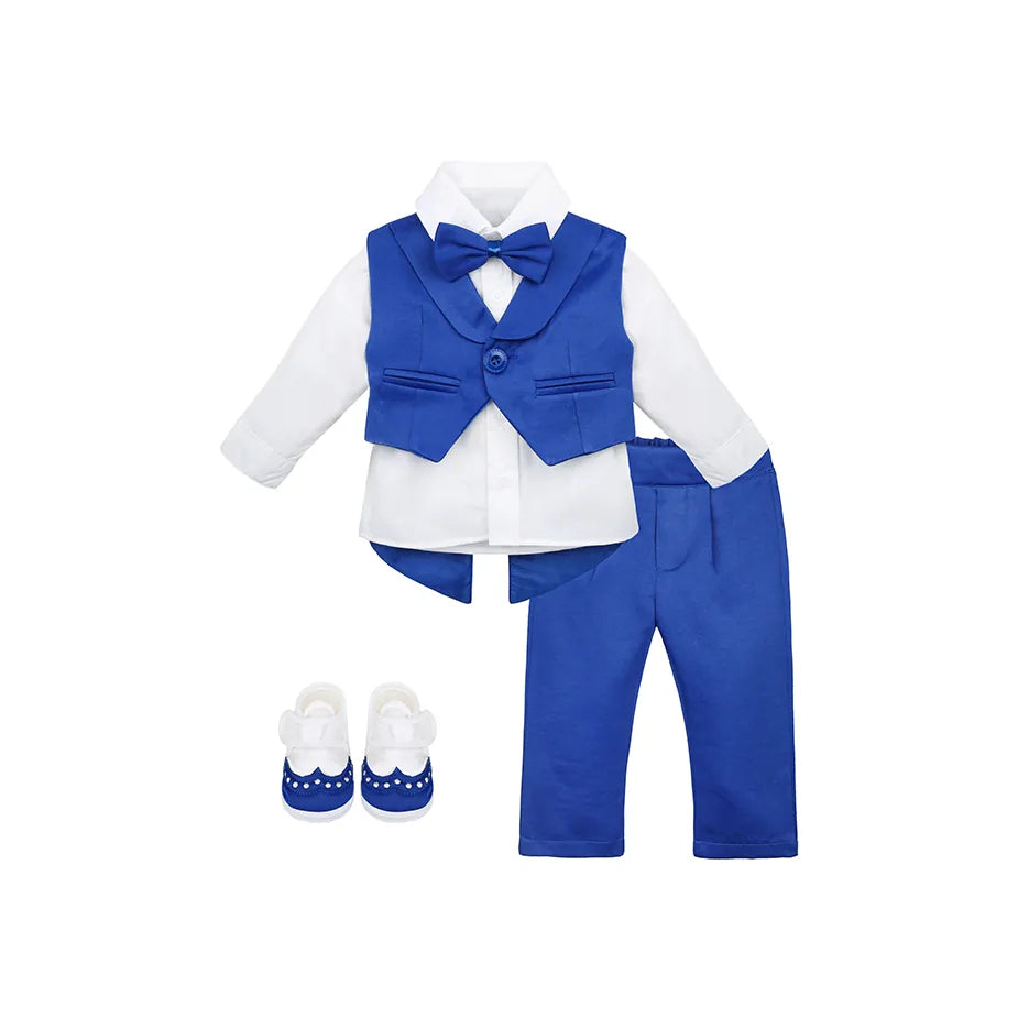 Newborn 4-Piece Tuxedo Suit Set