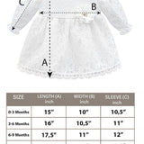 Baby Girls' Lace Floral Embroidered Dress with Matching Shoes Christening Baptism Dress
