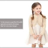 Girls' Bolero Cardigan Shrug Knit Long Sleeve Button Closure