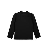 Baby Girls' Basic Long Sleeve Mock Turtleneck Cotton T-Shirt