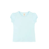 Girls' Basic Cotton T-Shirt  Short Puff Sleeve Crewneck / Toddler