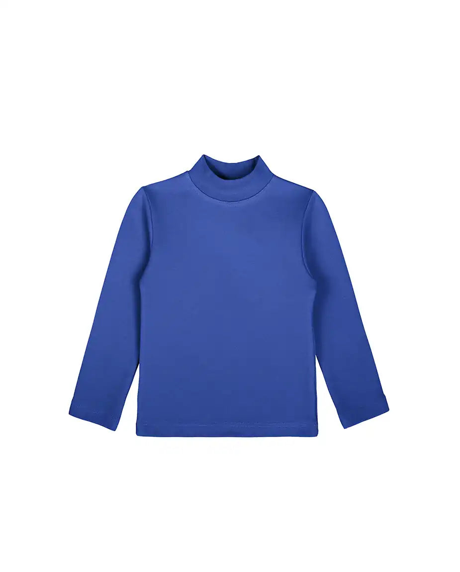 Baby Girls' Basic Long Sleeve Mock Turtleneck Cotton T-Shirt
