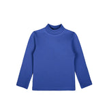 Baby Girls' Basic Long Sleeve Mock Turtleneck Cotton T-Shirt