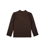 Baby Girls' Basic Long Sleeve Mock Turtleneck Cotton T-Shirt