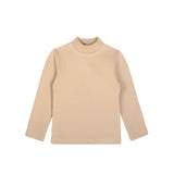 Baby Girls' Basic Long Sleeve Mock Turtleneck Cotton T-Shirt