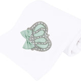Newborn Jeweled Crown Swaddle Receiving Blanket for Baby Girl 34" x 31"