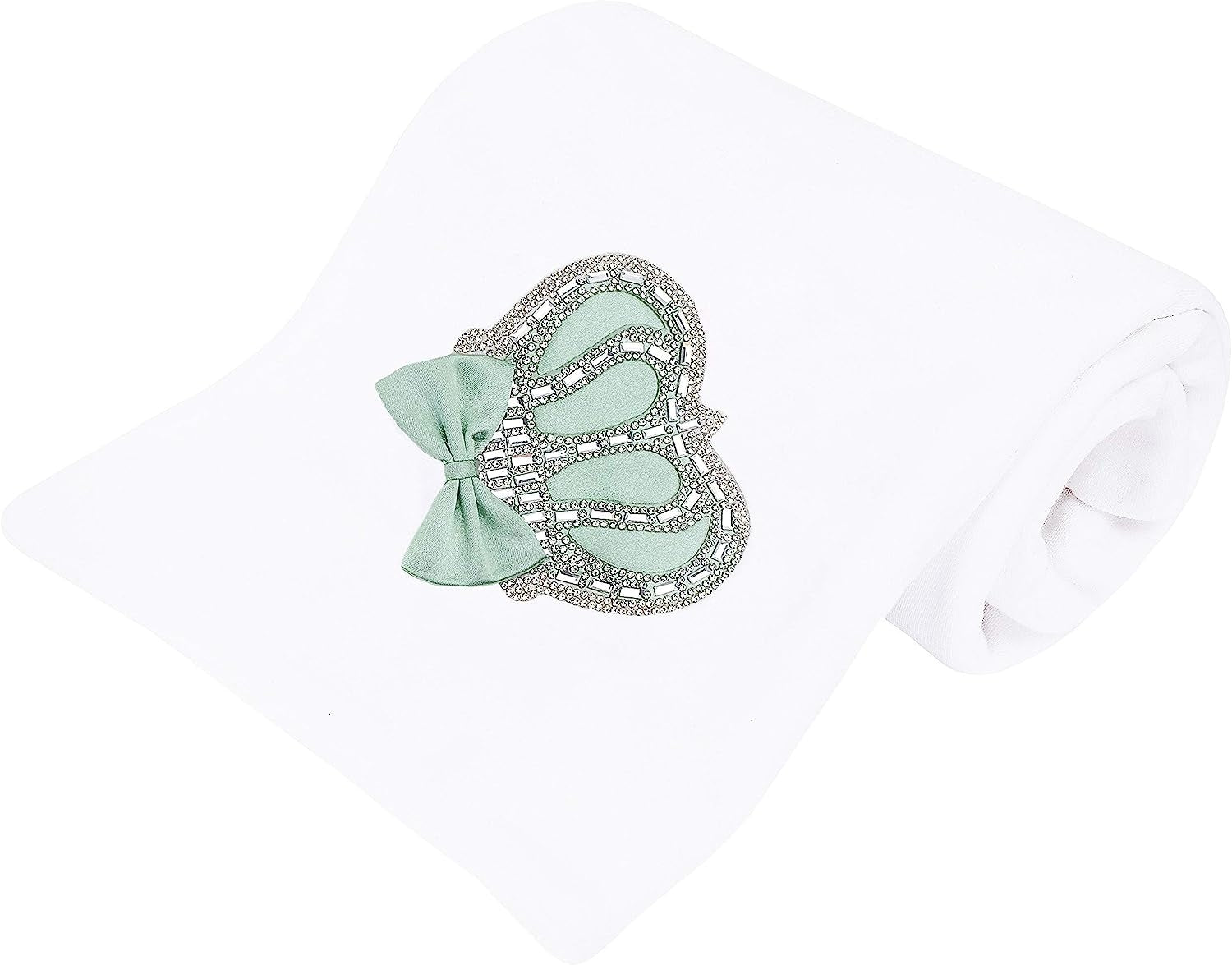 Newborn Jeweled Crown Swaddle Receiving Blanket for Baby Girl 34" x 31"