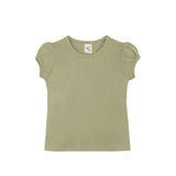 Girls' Basic Cotton T-Shirt  Short Puff Sleeve Crewneck / Toddler
