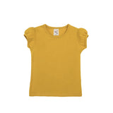 Girls' Basic Cotton T-Shirt  Short Puff Sleeve Crewneck / Toddler