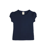 Girls' Basic Cotton T-Shirt  Short Puff Sleeve Crewneck / Toddler