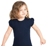 Girls' Basic Cotton T-Shirt  Short Puff Sleeve Crewneck / Toddler