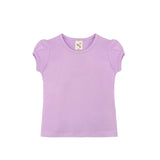 Girls' Basic Cotton T-Shirt  Short Puff Sleeve Crewneck / Toddler