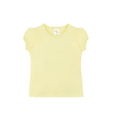 Girls' Basic Cotton T-Shirt  Short Puff Sleeve Crewneck / 11-12 Years
