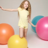 Girls' Basic Cotton T-Shirt  Short Puff Sleeve Crewneck / Toddler