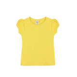 Girls' Basic Cotton T-Shirt  Short Puff Sleeve Crewneck / Toddler