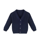 Lilax Little Boys Basic Long Sleeve V-Neck Classic Knit Cardigan Sweater
