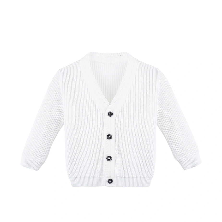 Little Boys Basic Long Sleeve V-Neck Classic Knit Cardigan Sweater