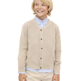 Lilax Little Boys Basic Long Sleeve V-Neck Classic Knit Cardigan Sweater