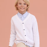 Lilax Little Boys Basic Long Sleeve V-Neck Classic Knit Cardigan Sweater