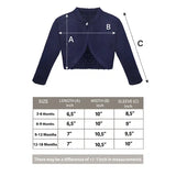 Baby Girls' Long Sleeve Knit One Button Closure Bolero Shrug
