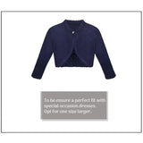 Baby Girls' Long Sleeve Knit One Button Closure Bolero Shrug