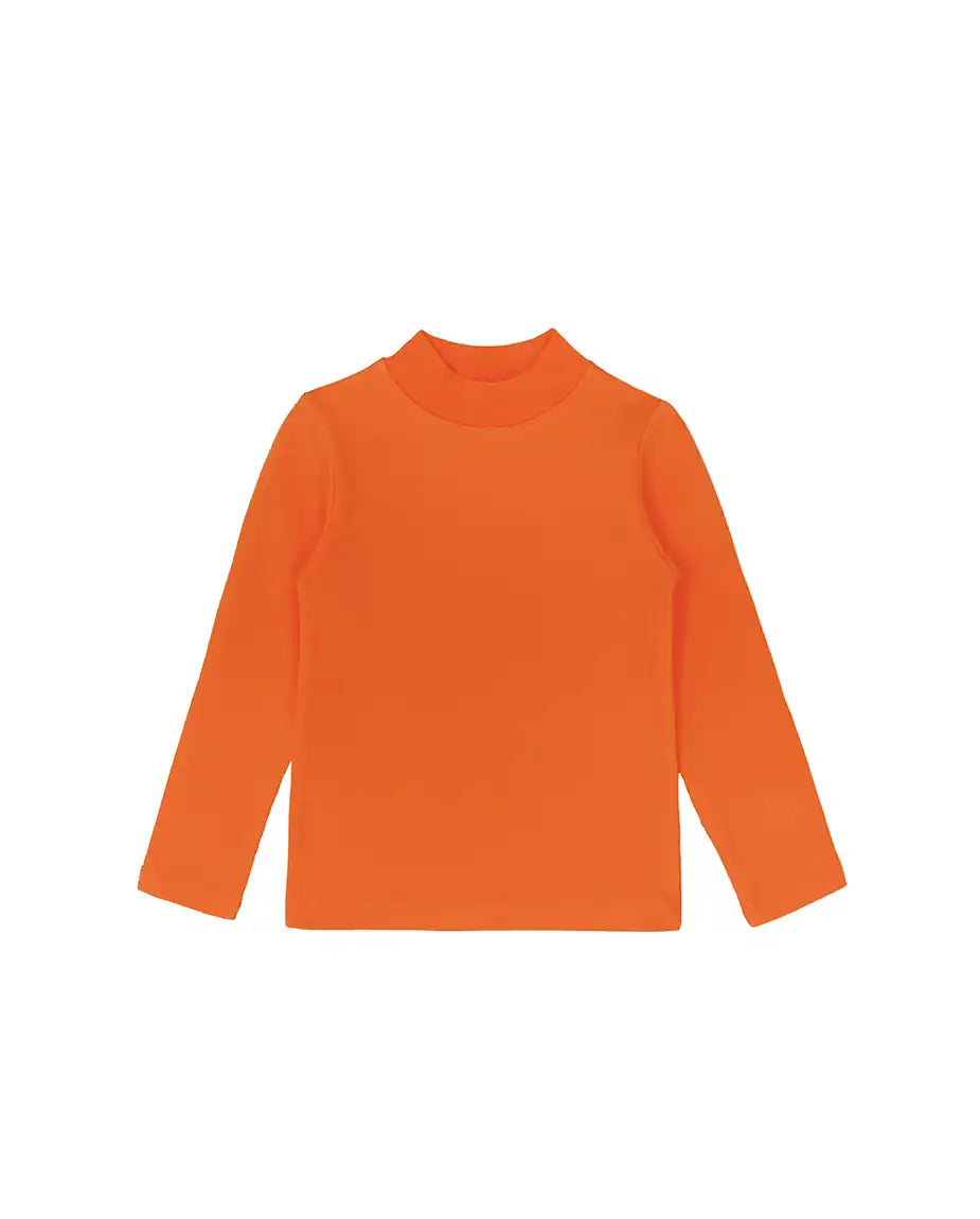 Baby Girls' Basic Long Sleeve Mock Turtleneck Cotton T-Shirt