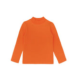 Baby Girls' Basic Long Sleeve Mock Turtleneck Cotton T-Shirt