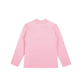 Baby Girls' Basic Long Sleeve Mock Turtleneck Cotton T-Shirt